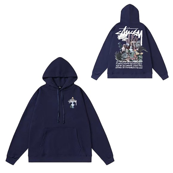 Stussy Tops - Stussy Psychedelic Hoodie In Blue